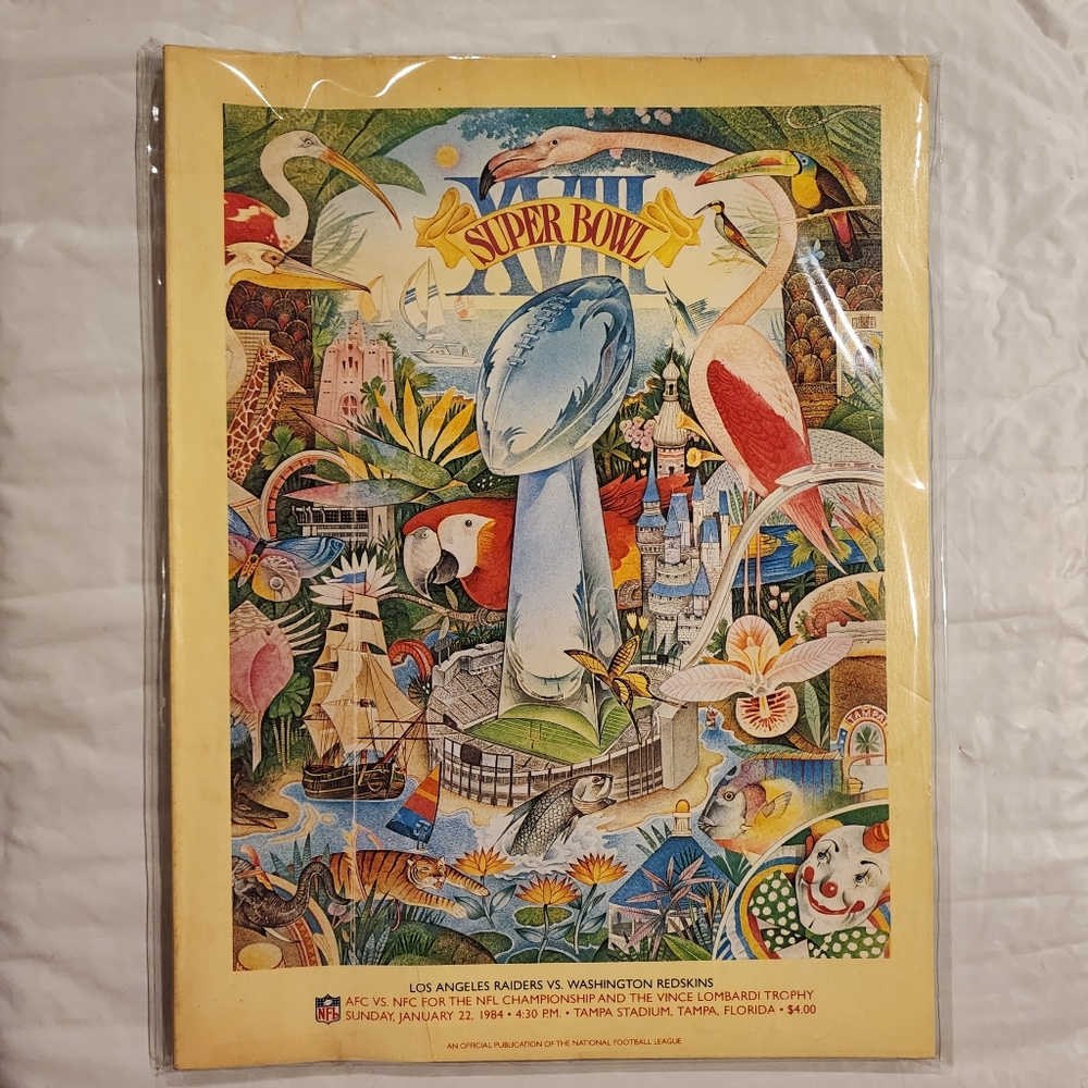 1984 Raiders v Redskins Superbowl XVIII program